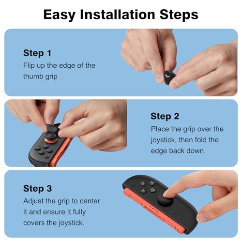 WEOTOO 8 Pack Thumb Grips Compatible with Nintendo Switch 2 (2025), Thumb Grip Caps for Switch 2, Enhanced Gaming Grip Set, Joycon Grip Button Stick Cover, Improve Control- Black - color: Black