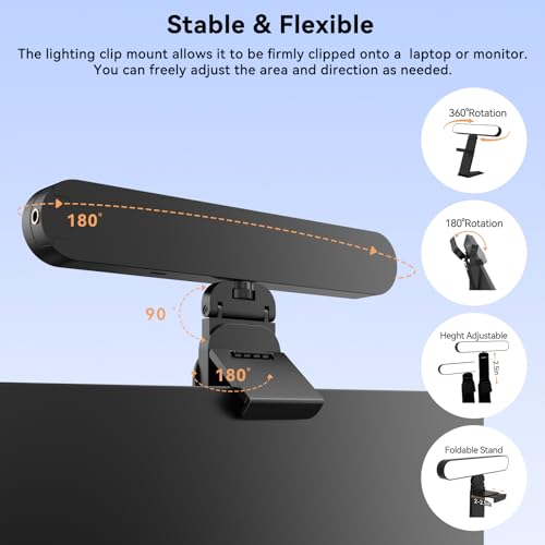 Takerers Video Conference Lighting, Webcam Light with Remote & Touch Control, 3 Color Temperature, 10 Level Brightness, Zoom Light for Computer, Video Calls, Live Streaming, Podcast, Studio (2-Pack) - size: 2-Pack