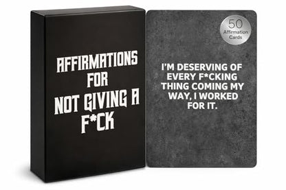 Isaac Liev Affirmations for Not Giving a F*ck - 50 Bold Daily Motivation Cards for Confidence, Boundaries & Unapologetic Self-Love - Adult Sweary Quotes - style: Not Giving a F Affirmation