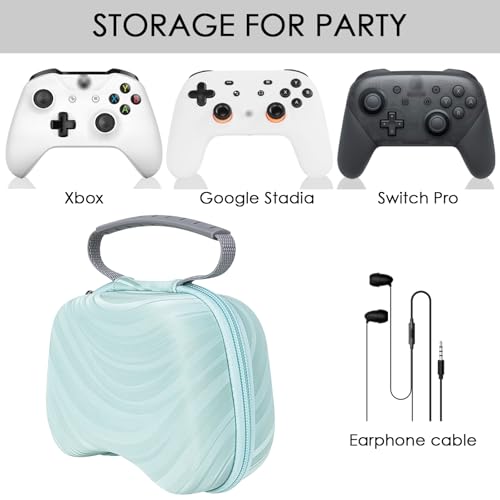 TOCCOOL Hard Travel Controller Case Compatible with Xbox One, Xbox Series X/S, Nintendo Switch Pro Wireless Controller Gaming Accessories Portable Bag, Game Controller Storage Pouch (Lake Blue) - color: Lake blue