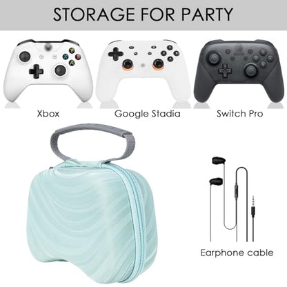 TOCCOOL Hard Travel Controller Case Compatible with Xbox One, Xbox Series X/S, Nintendo Switch Pro Wireless Controller Gaming Accessories Portable Bag, Game Controller Storage Pouch (Lake Blue) - color: Lake blue