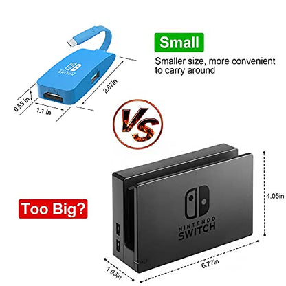 Gopala 4K@60Hz Switch Dock - Portable Docking Station for Nintendo Switch/OLED MacBook Pro Air Samsung DEX - Blue - color: Sky Blue