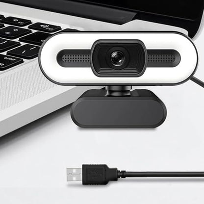 2K Webcam for PC with Microphone & Noise Cancellation, 1200P HD, Auto Focus, 120° Wide Angle, 3-Level Beauty Fill Light, Plug & Play USB Camera for Streaming, Conferencing, Calling (Black)