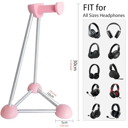 Headphone Stand, Desktop Headset Holder, Desk Earphone Stand, Gaming Headsets, for SteelSeries/Logitech/HyperX/Sony/Beats/Sennheiser/Anker/Xbox, and All Headphones.(Red) (Pink) - color: pink