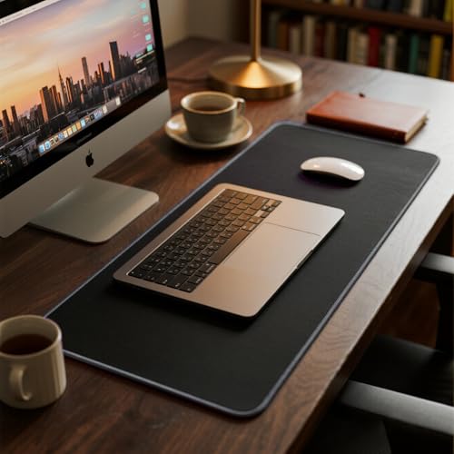 JIALONG Large Gaming Mouse Pad, Extended Mousepad with Grey Stitched Edges, XXL Desk Mat, Big Computer Keyboard Mat for Gaming and Office, 35.4 x 15.7 inches - color: Grey Stitched Edges
