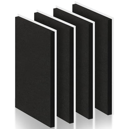 4 Pcs 1/2" Thick Foam Padding Sheet with Adhesive Backing Block | 12 x 8 Inch, Closed Cell, Self Stick Neoprene Insulation Foam Sheet, Black, for Furniture Cars Speakers - color: Black, size: 0.5 Inch Thick, 12 x 8 Inches