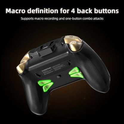 Cintwor RG G01 Interactive Screen Wireless Gaming Controller for Steam/PC/Switch/Linux/Android/iOS, 2.4G Wireless Bluetooth Controller with Screen, Heart Rate Monitor, Hall Effect Triggers (Black) - color: black