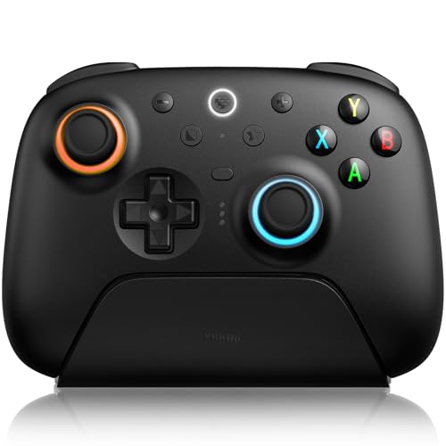 8BitDo Ultimate 2 Wireless Controller, Game Gamepad for PC Android Steam Deck with TMR Joysticks, Switchable Hall Effect/Tactile Triggers, RGB Fire Ring, PC Steam Gamer Gift - color: Black