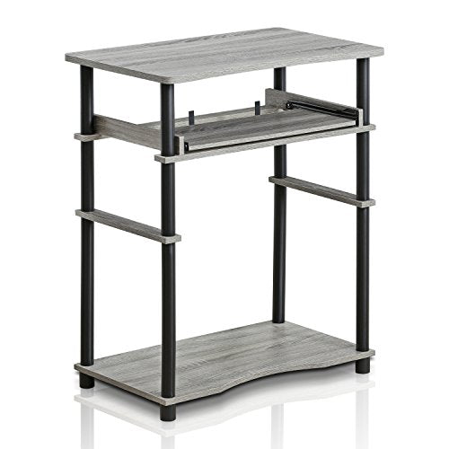 Furinno 10016GYW/BK Home Laptop Notebook Computer Desk, French Oak Grey/Black - color: French Oak Grey/Black, size: 16 Inch