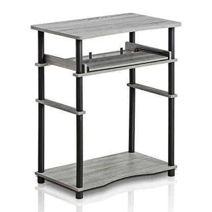Furinno 10016GYW/BK Home Laptop Notebook Computer Desk, French Oak Grey/Black - color: French Oak Grey/Black, size: 16 Inch
