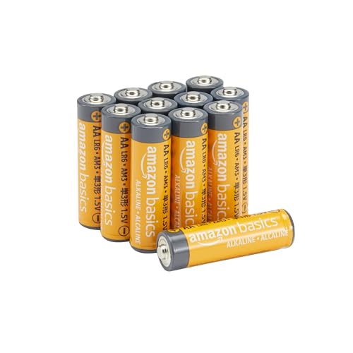 Amazon Basics 12-Pack AA Alkaline Batteries, 1.5 Volt, Long Lasting Power, 10-Year Shelf Life - size: 12 Count (AA/LR6)