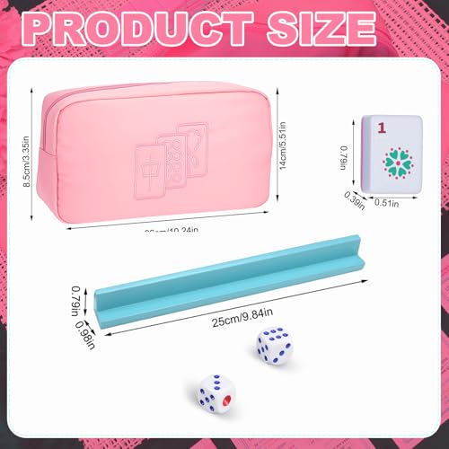 Soulchen Mini American Mahjong Tile Set Include 160 0.8 Inch Mahjong Tiles 2 Dice 4 Wooden Rulers 1 Accessory Bag 4 Beginner Rule Cards(Pastel) - style: Pastel