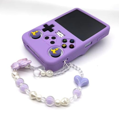 Silicone Case for R36S Handheld Game Console Protective Case with Lanyard Button Cover Accessory for Gift (Purple) - color: purple
