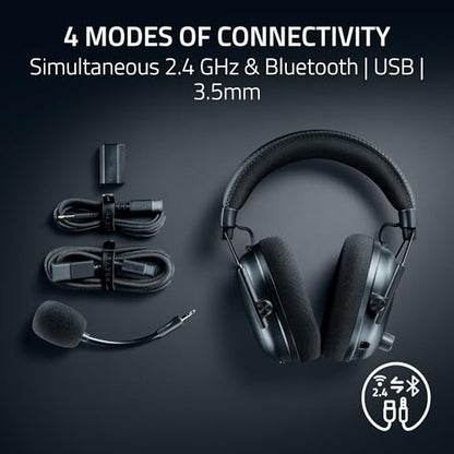 Razer BlackShark V3 Pro Wireless ANC PC Gaming Headset, CS2 Edition | Full Band Mic, 50mm Drivers, 2.4 GHz, Bluetooth, USB, 3.5mm, Works with Mac, PS5, Nintendo Switch, Smartphone, 70 Hr Battery - color: Counter-Strike 2 Edition, style: PC