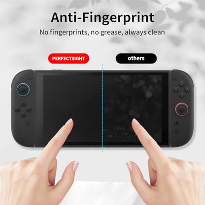PERFECTSIGHT Anti Glare Matte Blue Light Tempered Glass Screen Protector compatible with Nintendo Switch 2 2025 Eye Protection Low Reflection Relieve Eye Fatigue 1 Pack - size: NS2 7.9 inch