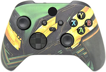 Hand Airbrushed Fade Custom Controller Compatible with Xbox Series X/S & Xbox One (Series X/S Green Armor) - color: Series X/S Green Armor