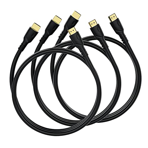 8K HDMI Cable 6ft 3 pcs, Ultra High Speed HDMI 2.1 Cord, 8K@60Hz,4K@120Hz, 48Gbps,Gold Plated Connectors, ARC Audio Return,Supports Full HD 1080P, 3D, HDTV,Xbox, Blu-Ray Player, PS3, PS4, PS5 - size: 6.6FT 3pcs