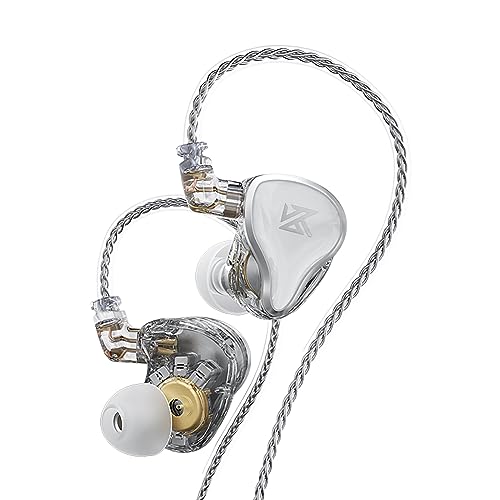 CCA KZ ZAS in Ear Monitor Headphones 16 Units 7BA 1DD Hybrid Drivers HiFi IEM Earphones High Clarity Wired Earbuds for Musicians Singers Audiophile Dj Drummers - color: KZ ZAS Silver, size: no mic