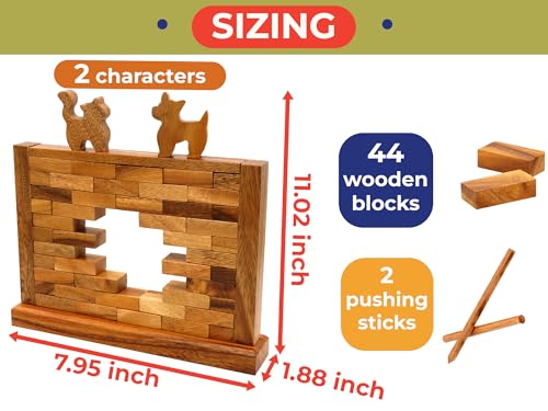 BSIRI Wooden Brick Wall Balancing Game | With Characters, Classic Brick Board Games - style: The Wall Game