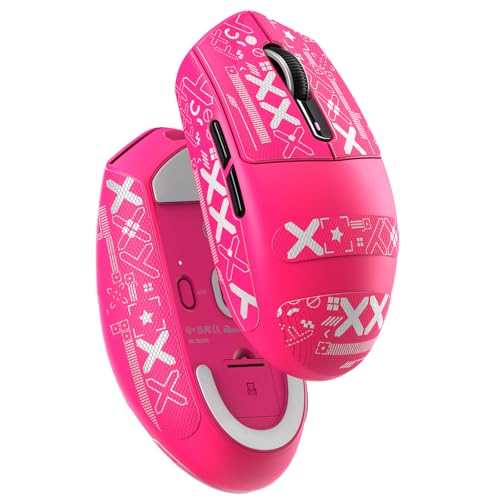 MAMBASNAKE Attack Shark G3 Ultralight 59g Wireless Gaming Mouse-Red+Tape | Tri Mode Wired/2.4Ghz/BT,25000 DPI,1000 Polling,PixArt PAW3311 Sensor,500mAh Long Battery,Programmable Driver for PC Gamer - color: Red, size: Mouse With Grip Tape