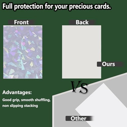 100 Count White Card Sleeves for Trading Cards, Perfect Fit Shiny MTG Card Sleeves, Holographic Card Sleeve Fit for Magic, Photocard, TCG, Baseball/Sports Cards, Yugioh Card, Game Card 66 * 91 mm - color: White