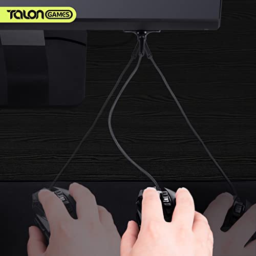 TALONGAMES Mini Bungee PC Gaming Mouse Cable Cord Management System,Super Compact Size,Get More Space,Micro Mouse Bungee Cable Holder Fixer for Esports/Office/Home (3 Bungees Pack)