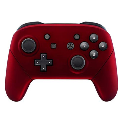 eXtremeRate Red Faceplate Backplate Handles for Nintendo Switch Pro Controller, Soft Touch DIY Replacement Grip Housing Shell Cover for Nintendo Switch Pro - Controller NOT Included - color: Scarlet Red