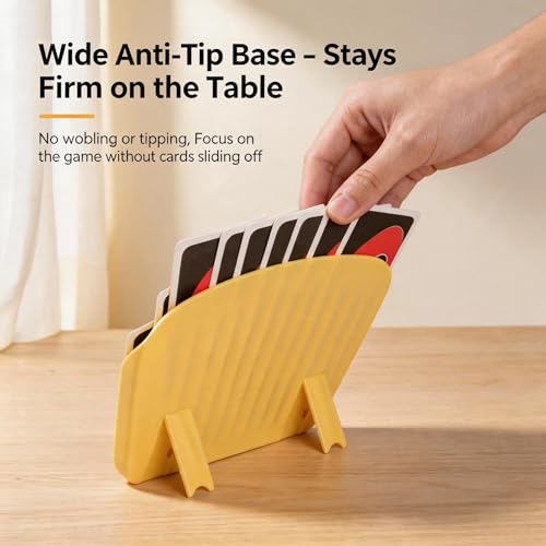 Card Holders for Playing Cards, Foldable 3-Layer Design for Seniors, Small Hands & Arthritis Relief, Portable Stand for Travel and Family Game Nights, Compatible with Poker, UNO, Set of 4
