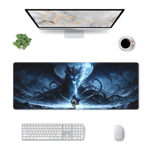 Dragon Gaming Mouse Pad Extended Large Mouse Mat 31.5 X 11.8 Inch Nonslip Rubber Base Long Desk Pad Stitched Edges Mousepad Mice Pad for Office Home Game - color: Dragon