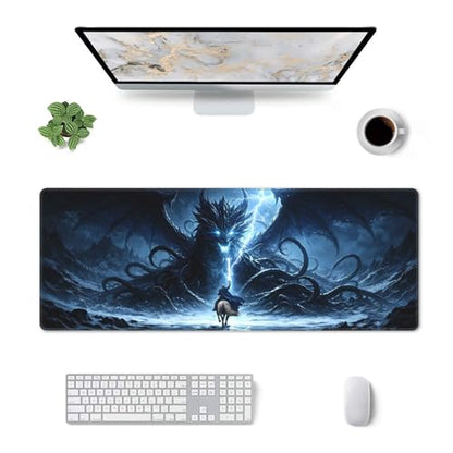 Dragon Gaming Mouse Pad Extended Large Mouse Mat 31.5 X 11.8 Inch Nonslip Rubber Base Long Desk Pad Stitched Edges Mousepad Mice Pad for Office Home Game - color: Dragon