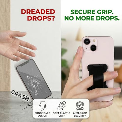 Universal Phone Grip for Smartphones - Phone Holder for Hand for Back of Phone - Wireless Charging Compatible (Black Pink) - 2Pack - color: Black Pink