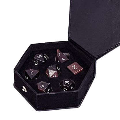UDIXI Gemstone Dice Set, Purple Cat's Eye Stone DND Dice for Tabletop Games | Natural Stone, Premium Gift Box, DM Gift, for Dungeons and Dragons Role Playing Games - color: Purple Cat's Eye