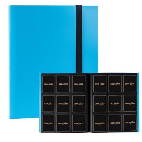 Card Binder 9 Pocket Storage 360 Card Binder,Trading Card Binder（Sky Blue） | Senior and Sturdy Side-Loading Album,Intended For YuGiOh,MTG, TCG,Game Cards & Baseball Card Binde - color: Sky Blue