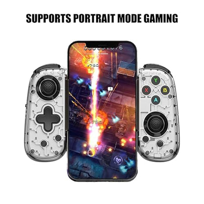 Megadream USB-C Wired & Wireless Mobile Game Controller for iPhone, Android USB-C Phones, PC, Switch - Supports Xbox/PS/Steam Remote Play & Cloud Gaming - Hall Effect Joysticks, Turbo, Vibration, White - color: White
