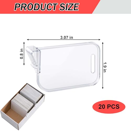 PP Trading Card Dividers Clip - Bryxium 20 Pcs Plastic Divider Cards for Storage Boxes, Game Card Box Sorting Dividers with Retaining Clips for MTG TCG Baseball and Sports Cards Organizer
