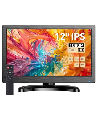 Eyoyo CCTV Monitor 12 Inch Small Computer Monitors 1920x1080P Mini LED Display with HDMI VGA AV BNC USB Ports IPS Screen Security Monitor Built in Speaker for Home Office - style: 12 inch 1920x1080