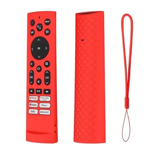 Silicone Case Cover for Hisense Voice Remote ERF3A90 for U7G U8 U9G Series 4K ULED, Black Sleeve - color: RED