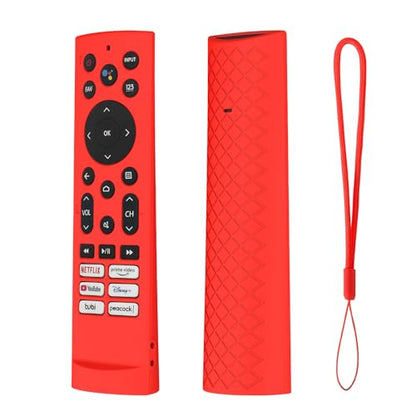 Silicone Case Cover for Hisense Voice Remote ERF3A90 for U7G U8 U9G Series 4K ULED, Black Sleeve - color: RED
