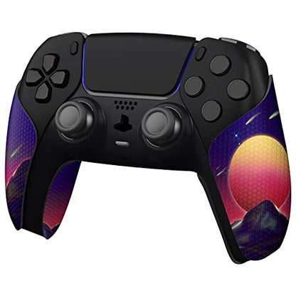 eXtremeRate PlayVital Anti-Skid Sweat-Absorbent Controller Grip for PS5, Professional Textured Soft Rubber Pads Handle Grips - The Cyber Moon - color: The Cyber Moon