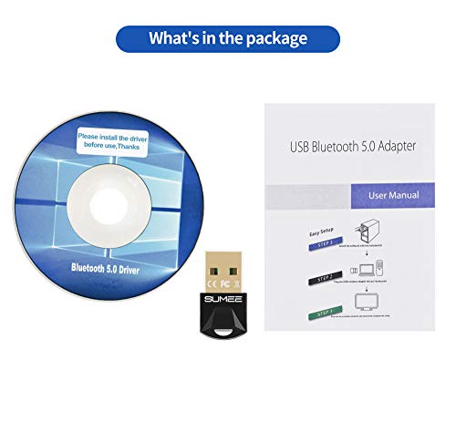 USB Bluetooth 5.0 Adapter Dongle,Wireless Bluetooth Transmitter Receiver for PC Laptop Computer Desktop Stereo Music Skype Call Keyboard Mouse Support All Windows 10/8 / 8.1/7 - style: BT5.0