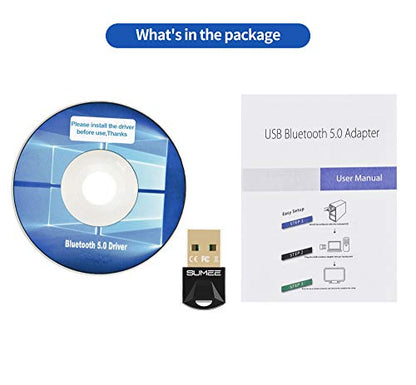 USB Bluetooth 5.0 Adapter Dongle,Wireless Bluetooth Transmitter Receiver for PC Laptop Computer Desktop Stereo Music Skype Call Keyboard Mouse Support All Windows 10/8 / 8.1/7 - style: BT5.0