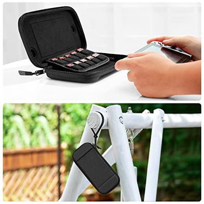 Fintie Slim Carrying Case for Nintendo Switch OLED Model 2021/Switch 2017 - [Slim Fit] Shockproof Protective Travel Storage Bag with 10 Game Cartridges, Darknight - color: Darknight