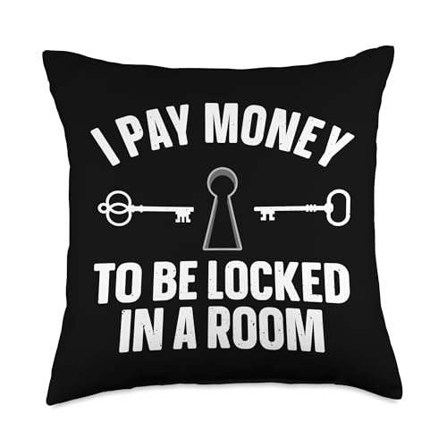 Funny Escape Room Art for Men Women Escape Game Escape Room Throw Pillow - size: 18x18