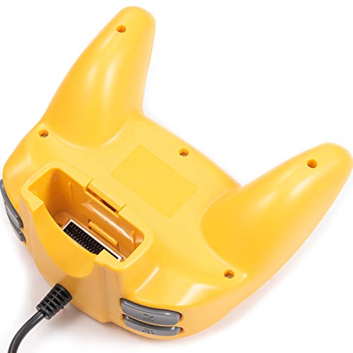 KIWITATA Retro N64 Mini Controller, Classic Wired N64 Game 64-bit Upgraded Joystick Controller for Video Game Console N64 System Yellow - color: yellow