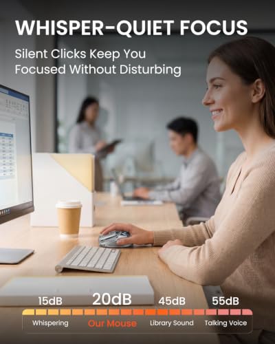 SEUNKWANG Q9 Transparent Wireless Mouse with RGB Lighting, Compact Multi-Device Bluetooth & 2.4G Computer Mouse, Rechargeable, Quiet Clicks, 4800 DPI Cute Mice for Laptop, PC, Mac, iPad - Silver - color: Silver