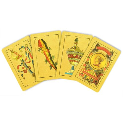 CDBXRA Spanish Playing Cards, Original Spanish Cards Games Deck of Cards | Briscas Cards Puerto Rico Mexican Playing Cards (Gold x 2) - color: Gold X 2