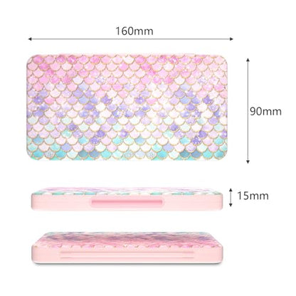 Switch Game Case 24, Switch Game Card Box Holder, Switch OLED Game Case Storage,Soft Lining Rubber and Portable Switch Game Holder - Fish Scales - color: Pink fish scales