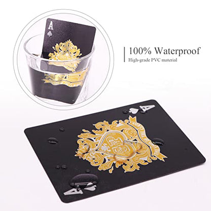 WJPC Black Diamond Premium PVC Material Elastic Waterproof Poker Playing Cards,Cool Playing Cards for Party and Game,Deck of Cards - color: Black Diamond