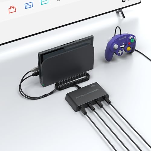 MAYFLASH Gamecube Controller Adapter for Wii U, PC Windows and Switch/Switch 2, 4 Ports