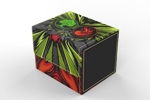 Vault- TCG/MTG 100+ Card Color Combo Deck Box (Green/Red) - color: Red/Green
